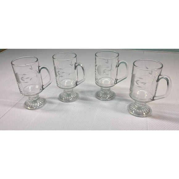 Princess House Other - Princess House Heritage Clear Glass Irish Mug Set Qty 4 (0332)